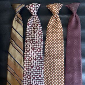Lot Of 4 Vintage Wembley Don Loper Clip on Neckties Retro, 60s 70s business